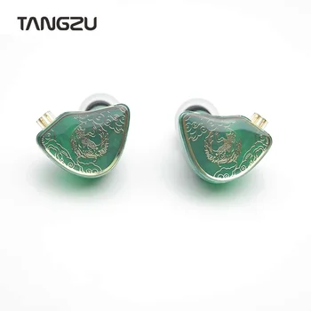 Tangzu WAN ER SG Нефритово-зеленый 3,5-мм штекерный микрофон IEM 10 мм Динамический драйвер Музыкальные наушники HIFI с 0,78 мм 2-контактным кабелем с возможностью замены