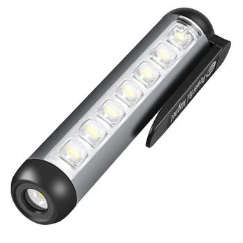 XPE Мини светодиодный фонарик, водонепроницаемый Фонарик, USB Перезаряжаемый Фонарик + COB Лампа, бусины, фонарик с зажимом-магнитом