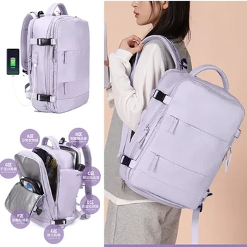 Женский рюкзак для ноутбука 15,6 дюймов для девочек-подростков, школьный рюкзак с USB-зарядкой, Независимая сумка для обуви, рюкзак для путешествий на открытом воздухе
