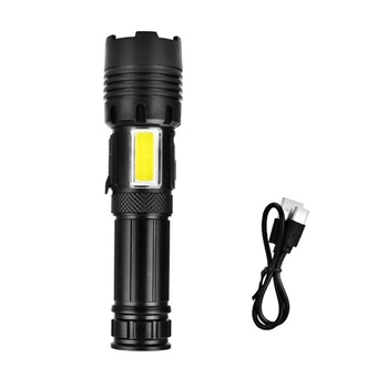 Мощный световой фонарик COB Side Light, USB-зарядка, многофункциональный супер яркий зум-зум