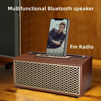Ретро Bluetooth Динамик TWS Беспроводной Домашний Сабвуфер Звуковая Система домашнего кинотеатра Altavoz 360 Стерео Объемный MP3 Музыкальный плеер Box